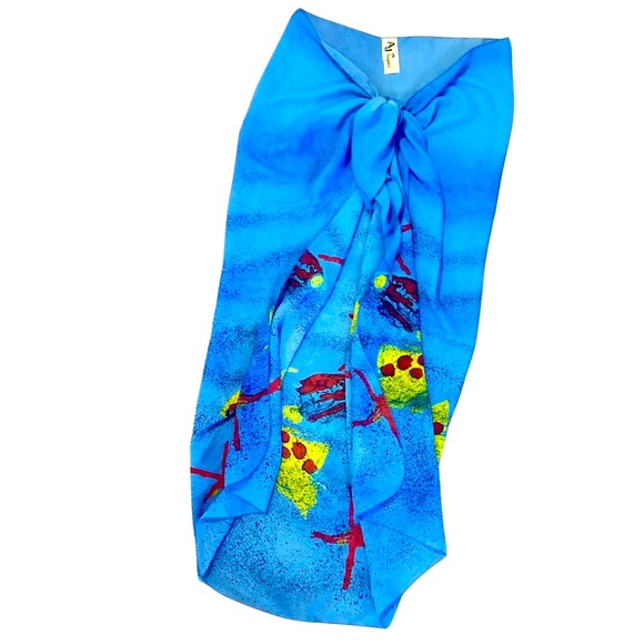 AJ Tropics Sheer Polyester Swim/Beach Wrap - Picture 1 of 7